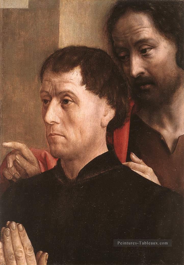 Portait d’un donateur avec saint Jean le Baptiste Hugo van der Goes Peintures à l'huile